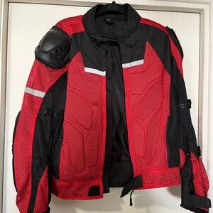 Men’s Mesh Motorcycle Jacket. Size Small Red/ Black